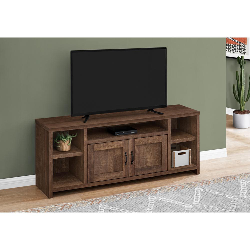 TV STAND – 60″”L / BROWN RECLAIMED WOOD-LOOK”