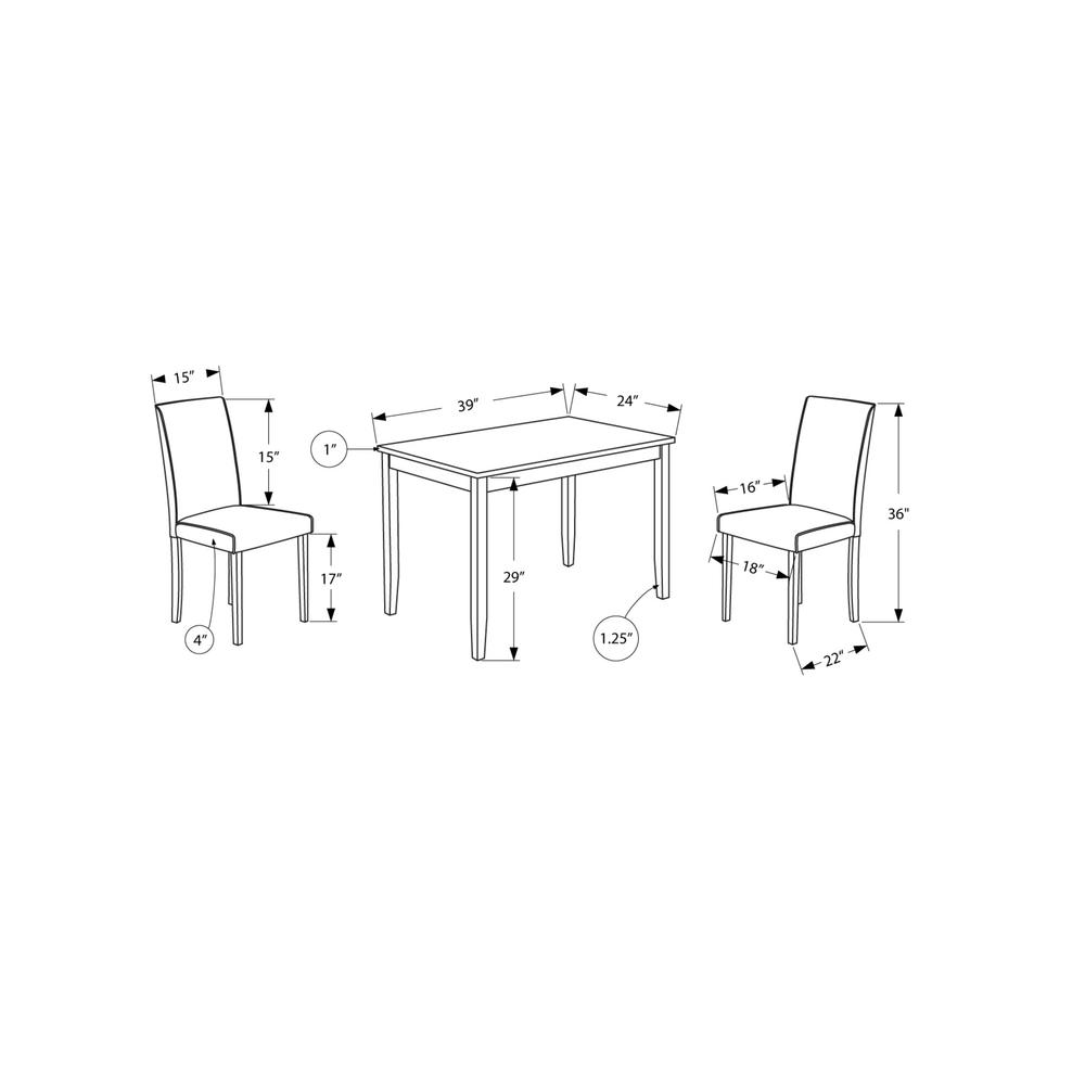 DINING SET – 3PCS SET / CAPPUCCINO / BROWN PARSON CHAIRS