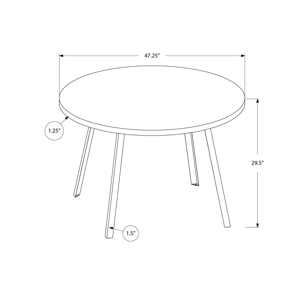 DINING TABLE – 48″”DIA/ GREY RECLAIMED WOOD / BLACK METAL”