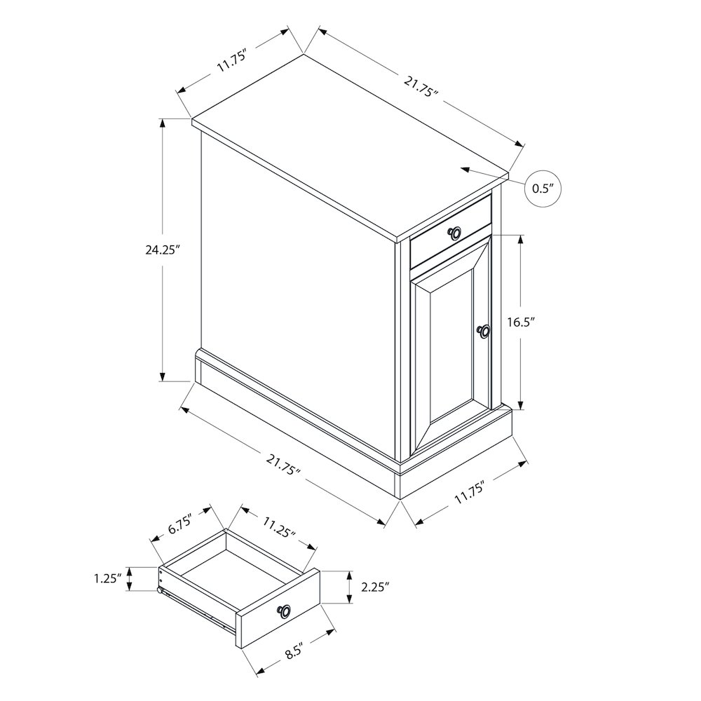Traditional Accent Table in Espresso color