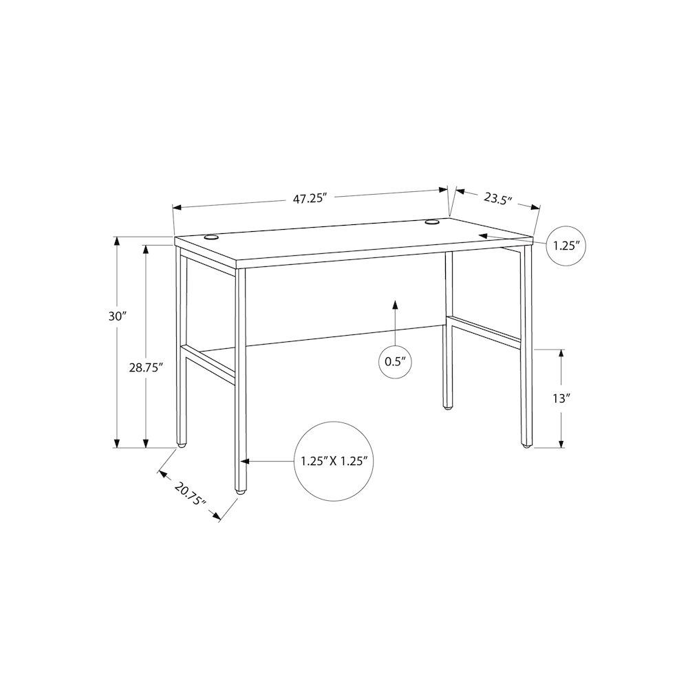 Contemporary Computer Desk in White