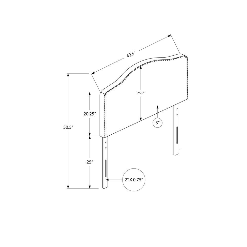 Grey Leather-Look Headboard Only
