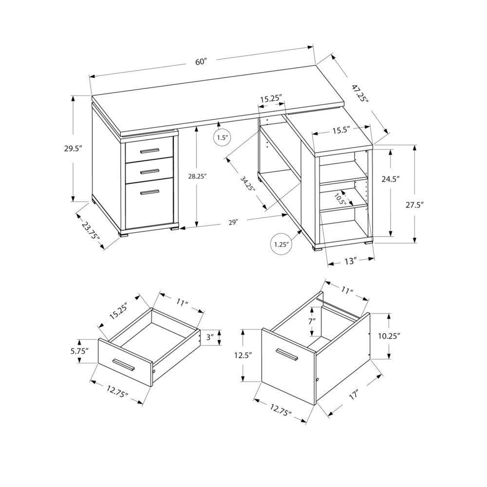 COMPUTER DESK – NATURAL LEFT OR RIGHT FACING CORNER
