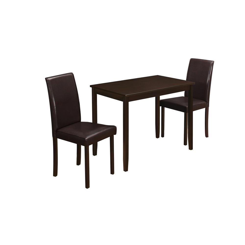DINING SET – 3PCS SET / CAPPUCCINO / BROWN PARSON CHAIRS
