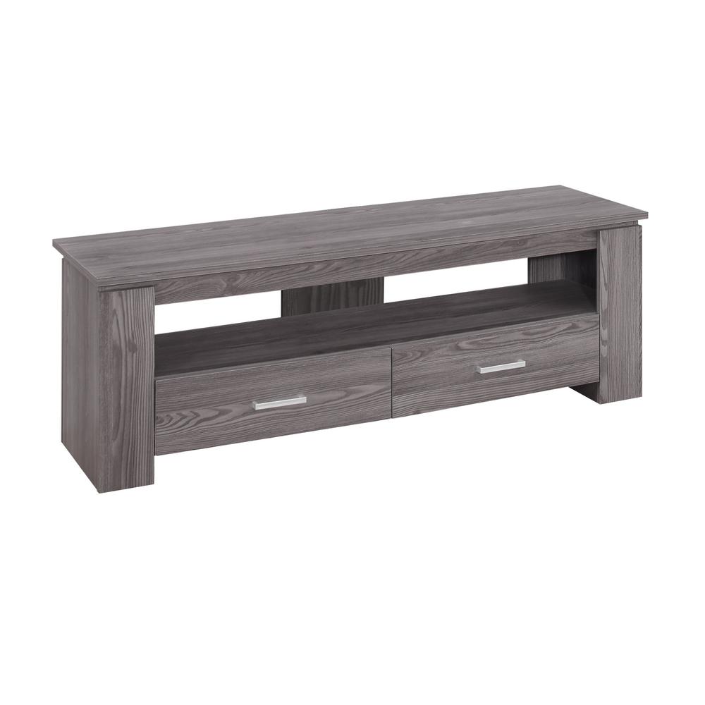 TV STAND – 48″L / GREY WITH STORAGE DRAWERS
