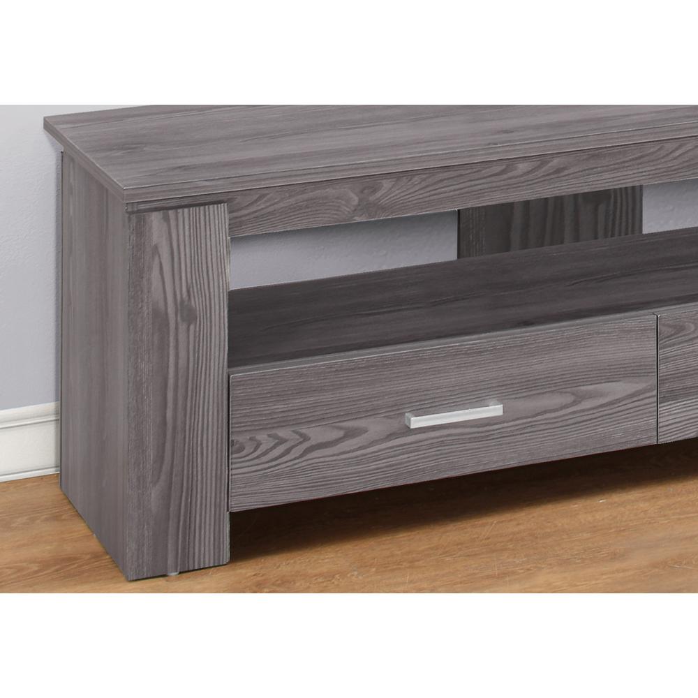 TV STAND – 48″L / GREY WITH STORAGE DRAWERS