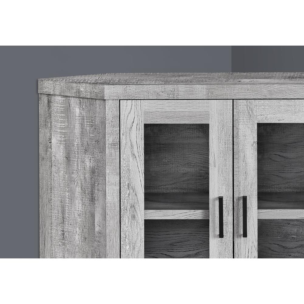 TV STAND – 42″L / GREY RECLAIMED WOOD-LOOK CORNER