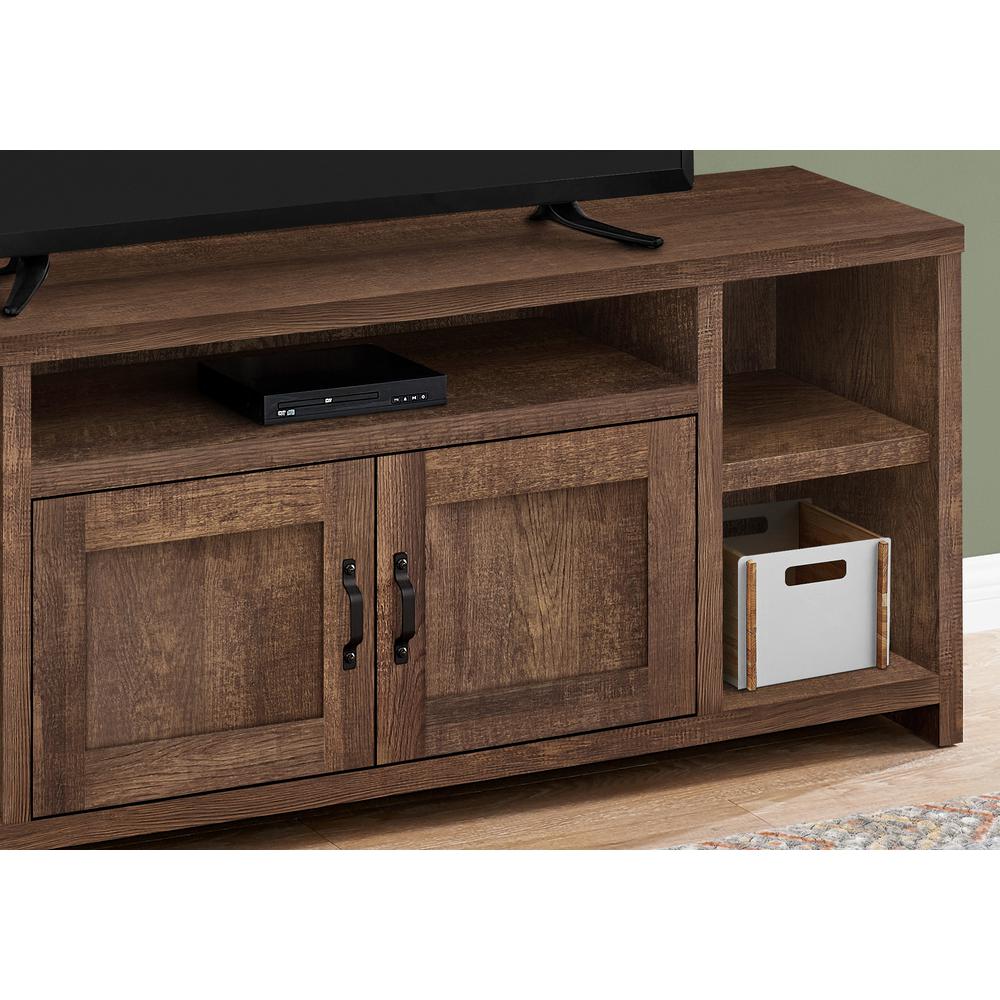 TV STAND – 60″”L / BROWN RECLAIMED WOOD-LOOK”