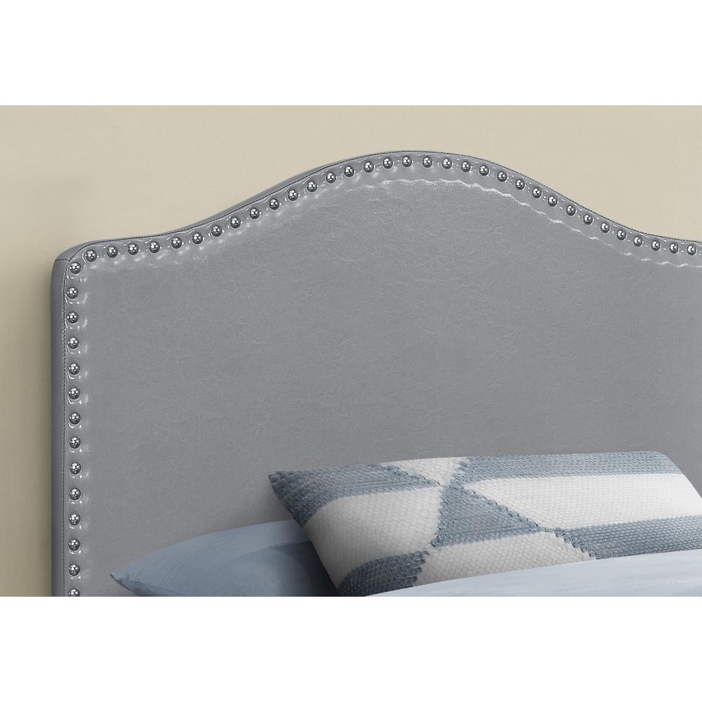 Grey Leather-Look Headboard Only