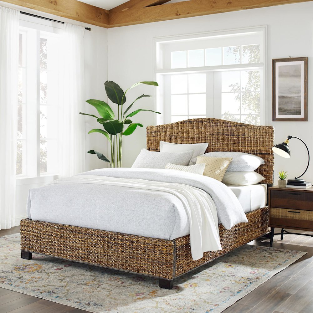 Serena Rattan King Bed
