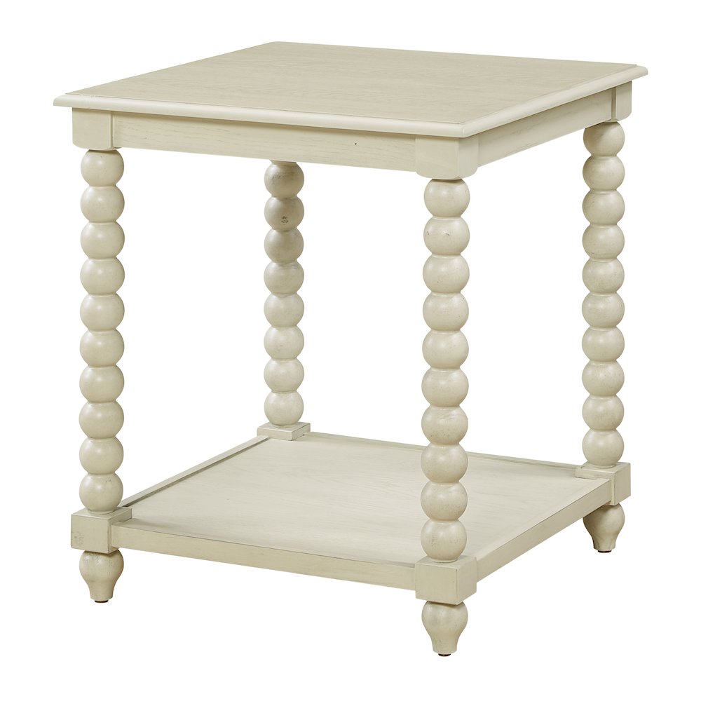 Elise End Table in Whitewash Finish
