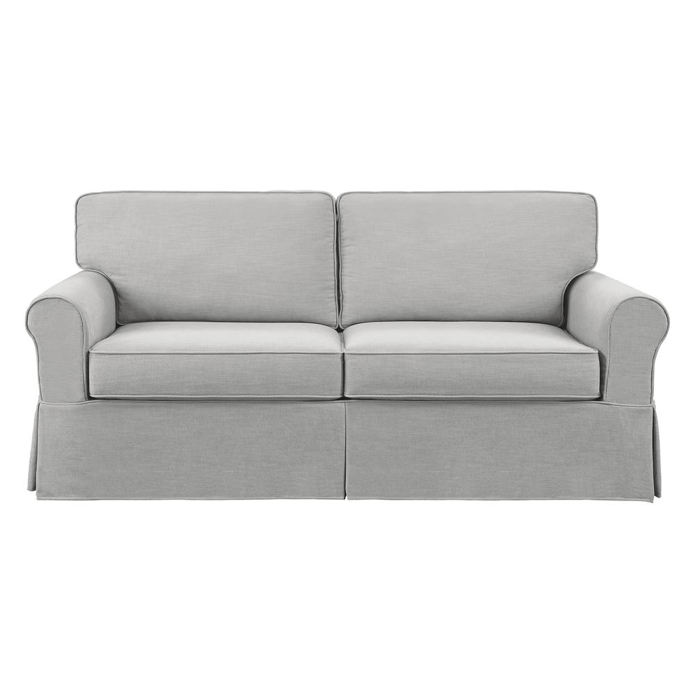 Slip Cover Sofa in Fog Fabric
