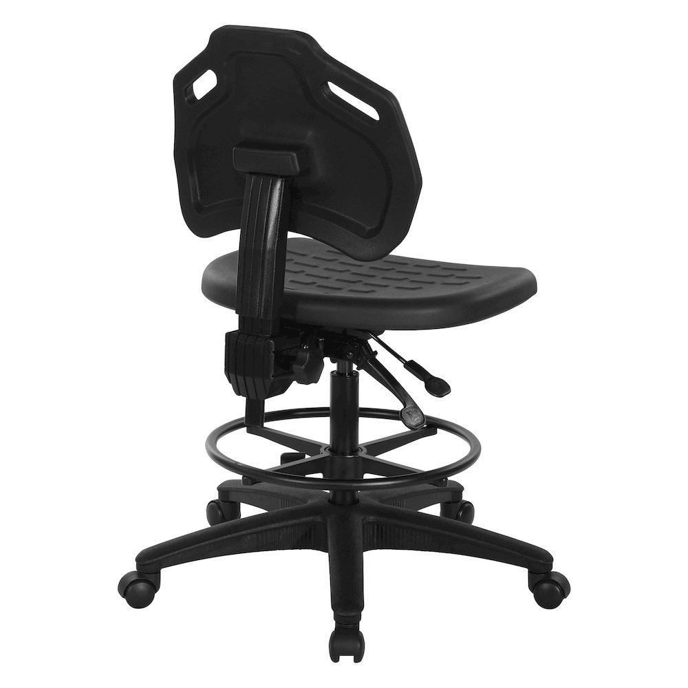 Black Self Skinned Urethane Intermediate Drafting Chair With Adjustable Black