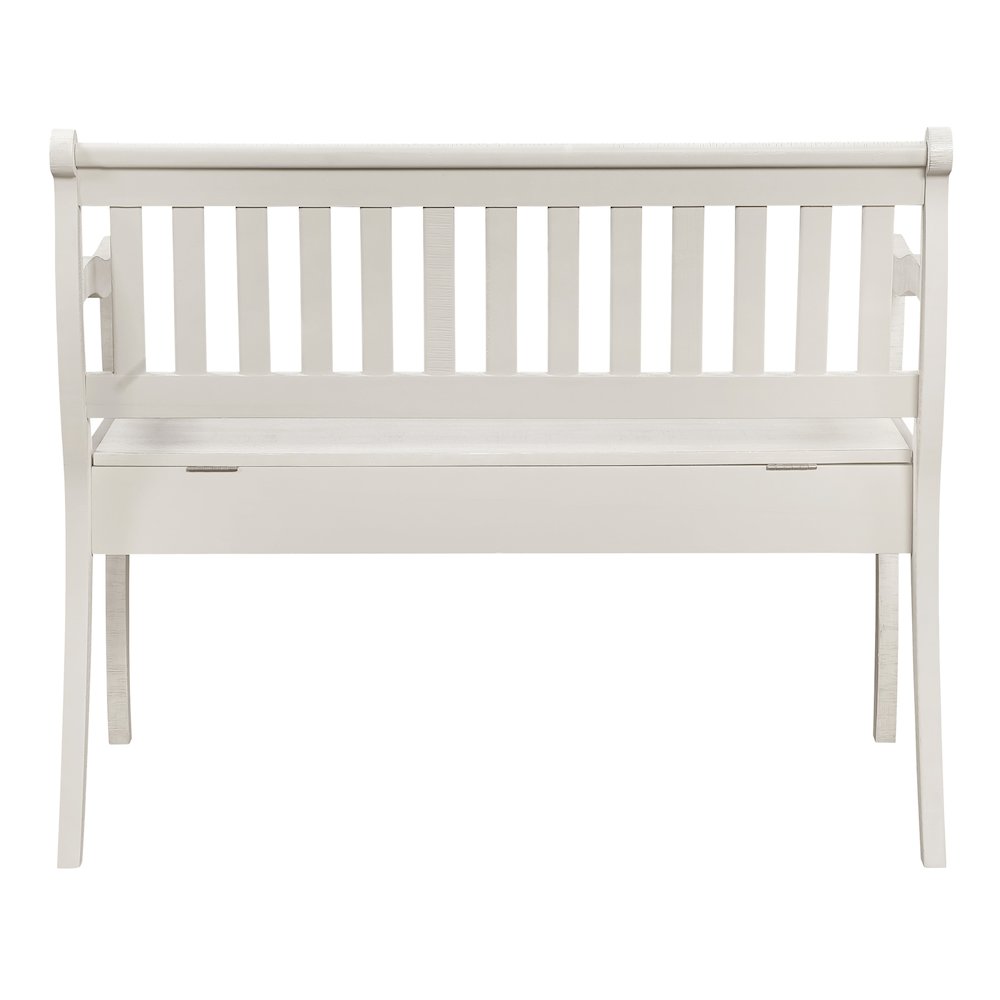 Wakefield Entryway Storage Bench in Destressed White Finish