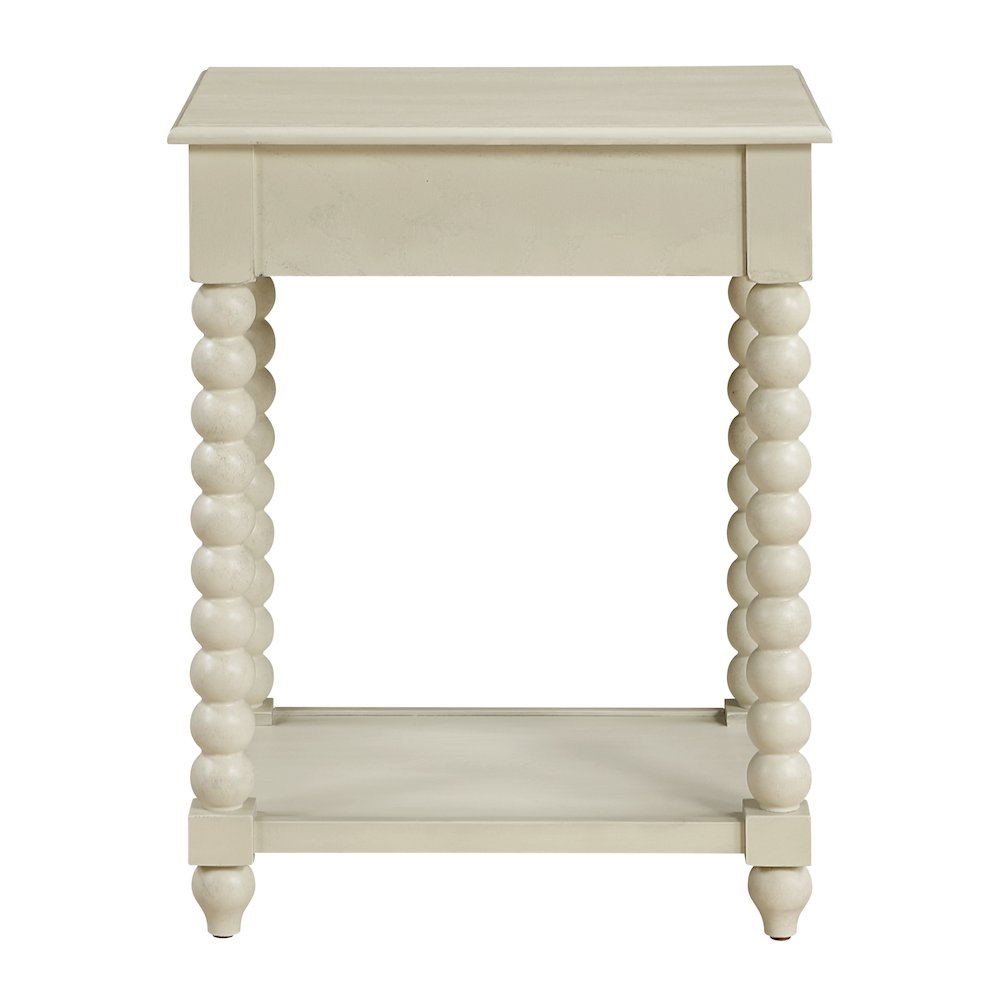 Elise Side Table With Drawer in Whitewash Finish