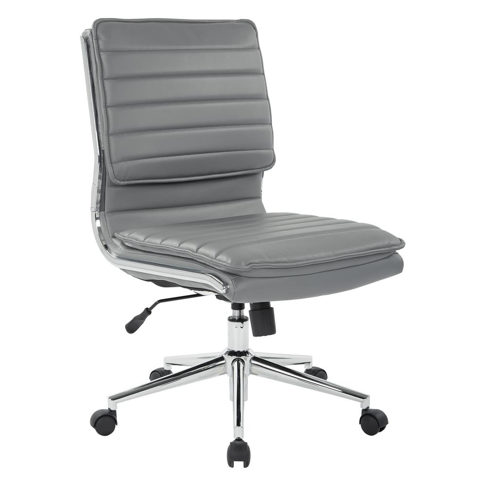 Armless Mid Back Manager’s Faux Leather Chair