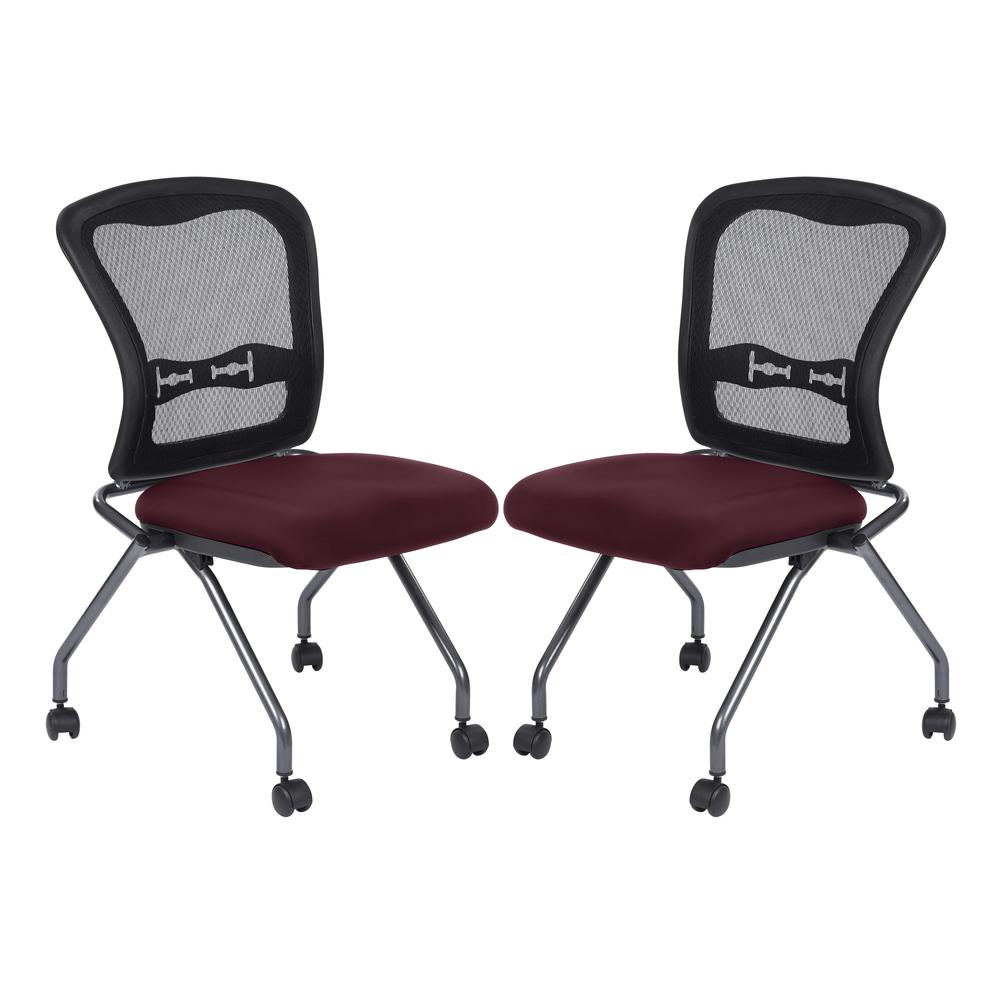 Deluxe Armless Folding Chair With ProGrid Back