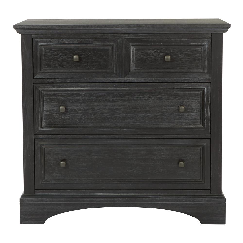 Farmhouse Basics 3 Drawer Chest in Rustic Black
