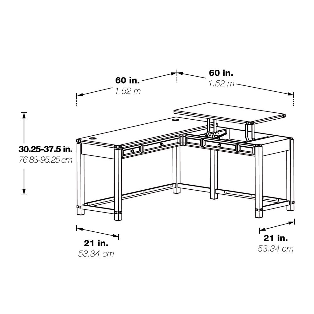 Baton Rouge L-Shaped Lift Desk