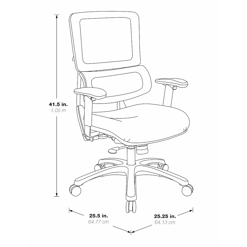 Vertical Black Mesh Back Chair with Shiny Black Base with Headrest