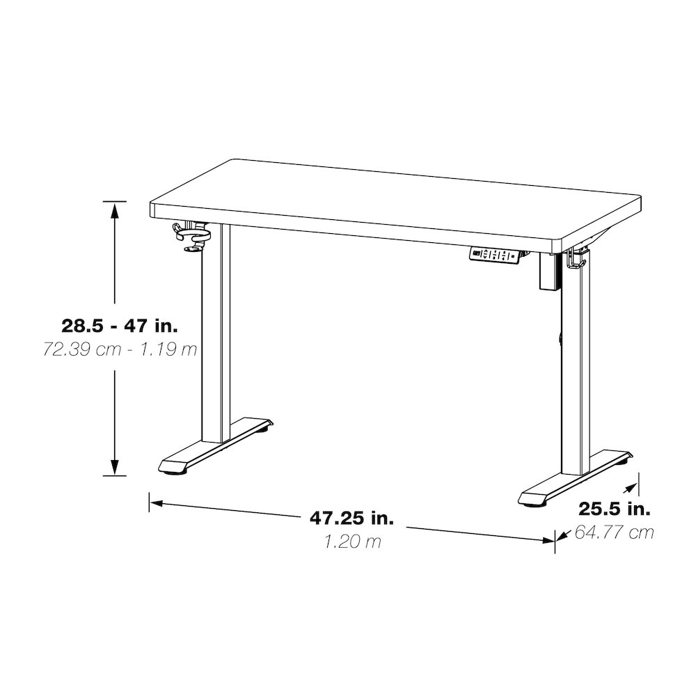 Primo-Sit/Stand Electric 48″ In White Carbon Fiber Finish