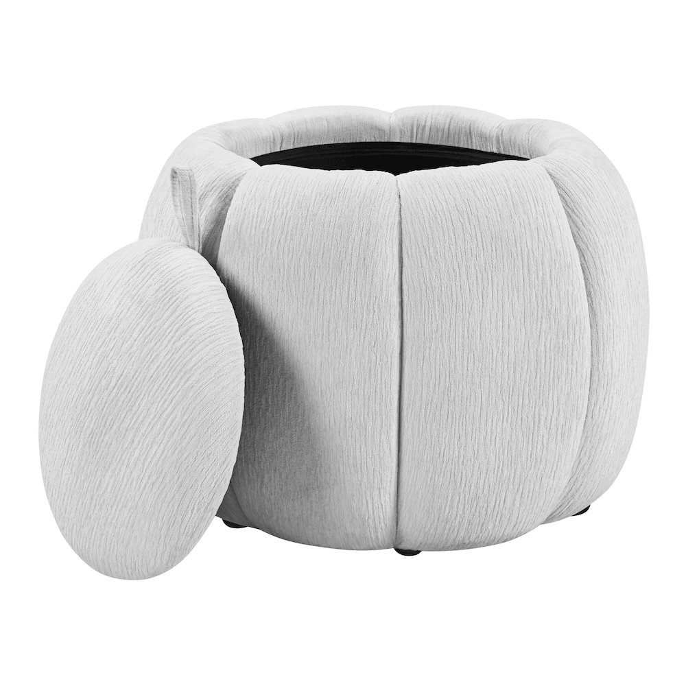 Castel Storage Ottoman in Platinum Fabric