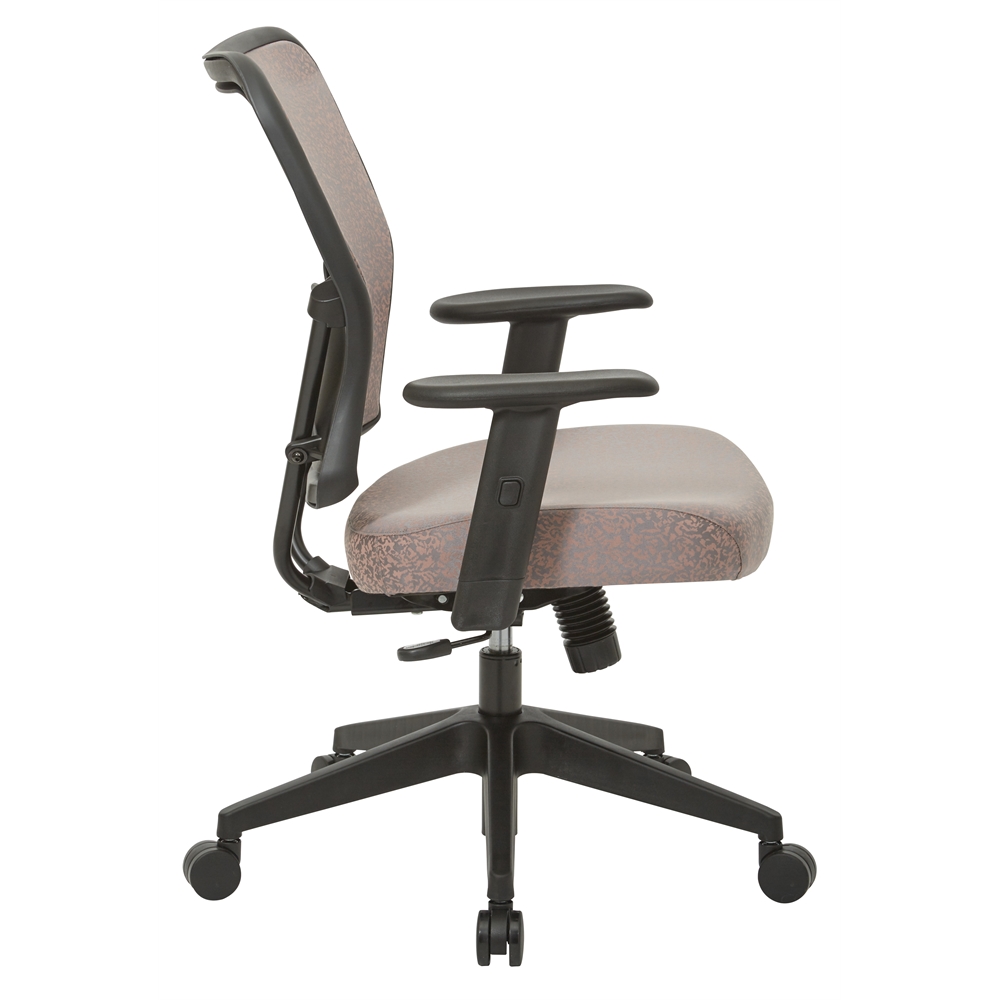 Deluxe 2 to 1 Mechanical Height Adjustable Arms Chair in Salmon Fabric