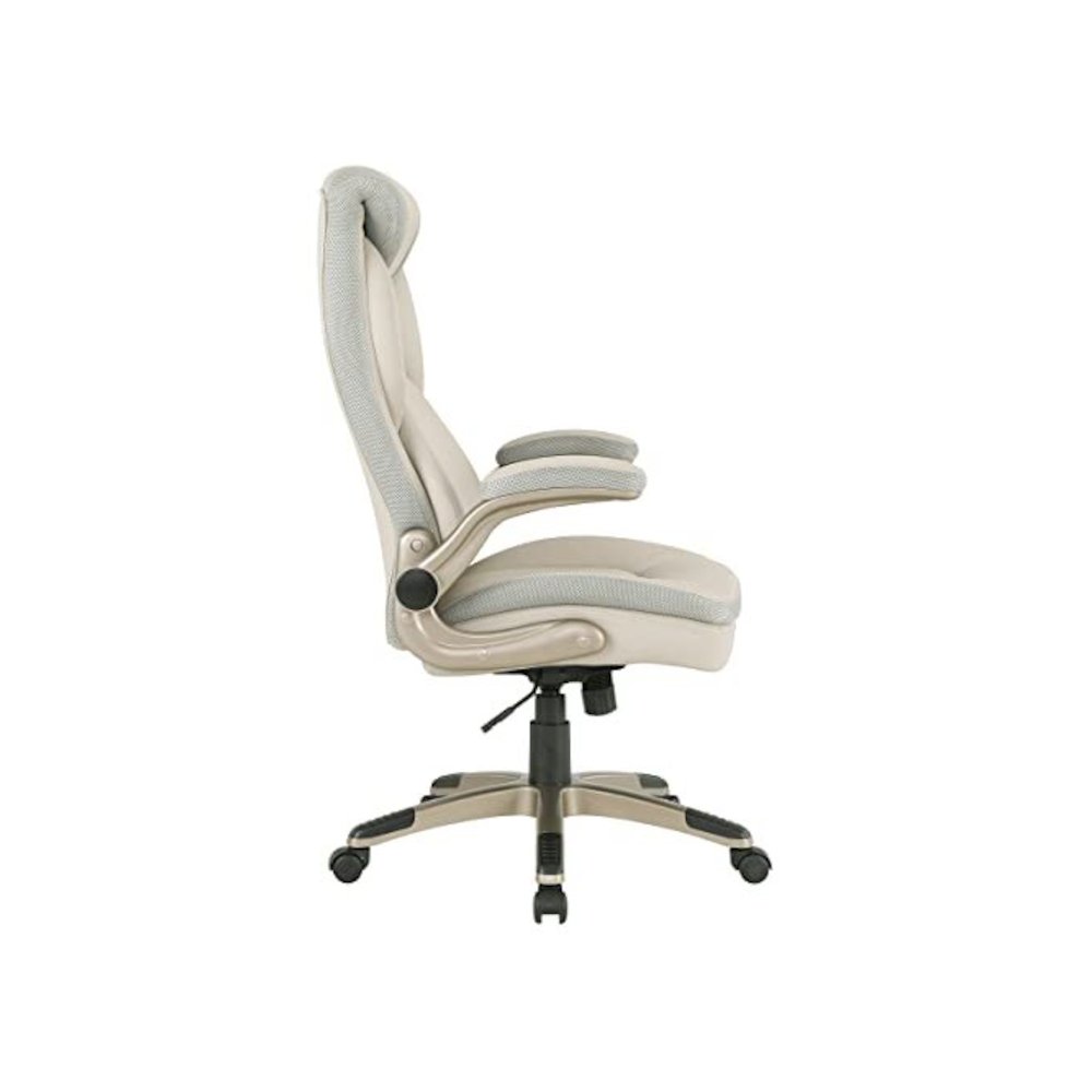 Executive Taupe Bonded Leather Chair with Cocoa Coated Nylon Base