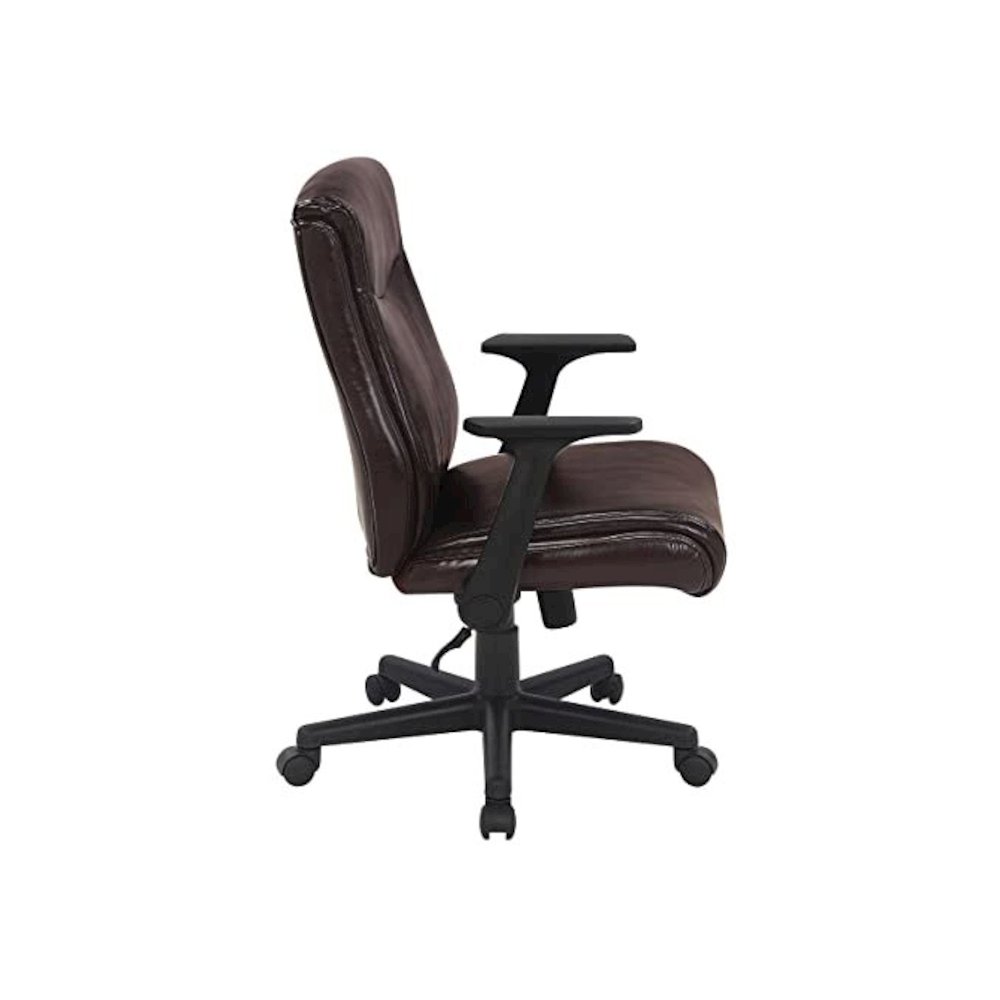 Mid-Back Managers Chair with Flip Up Arms in Chocolate Faux Leather