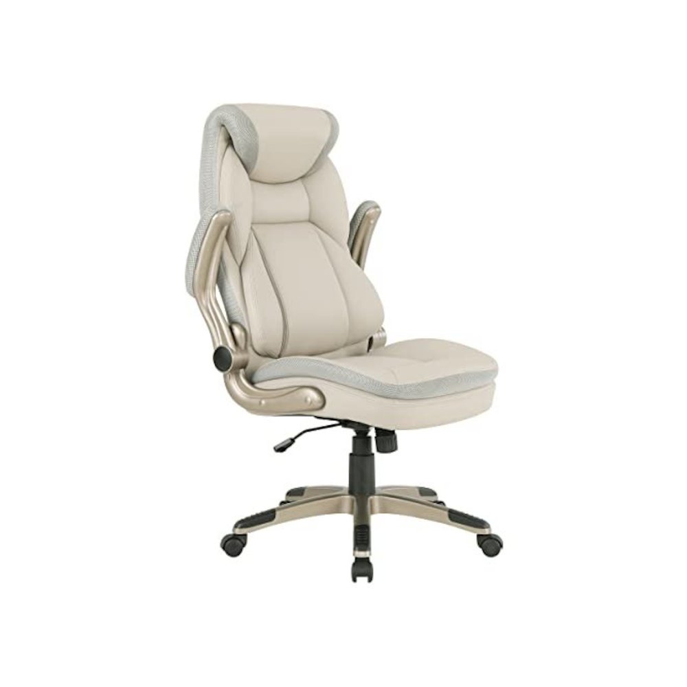 Executive Taupe Bonded Leather Chair with Cocoa Coated Nylon Base