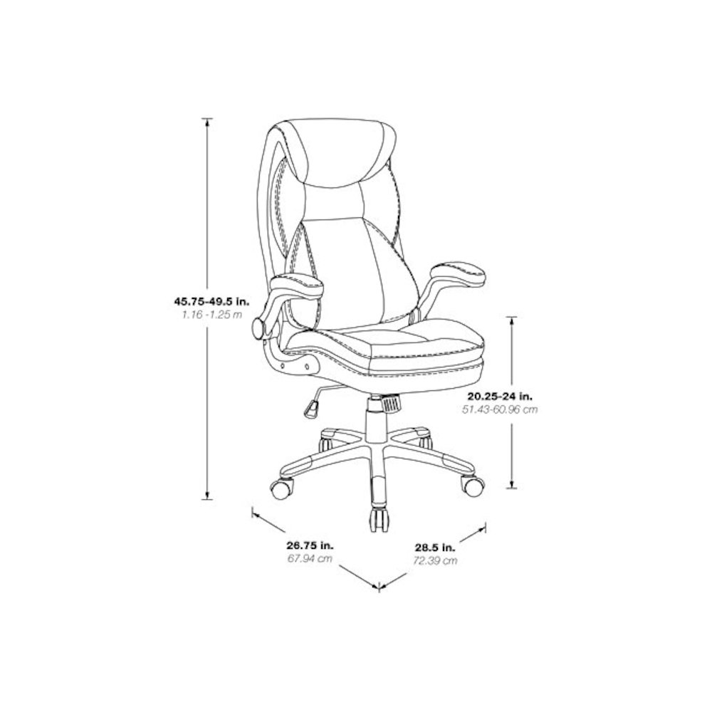 Executive Charcoal Bonded Leather Chair with Titanium Coated Nylon Base