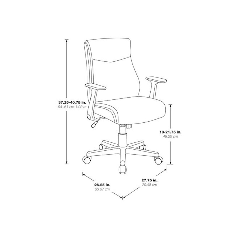 Mid-Back Managers Chair with Flip Up Arms in Chocolate Faux Leather