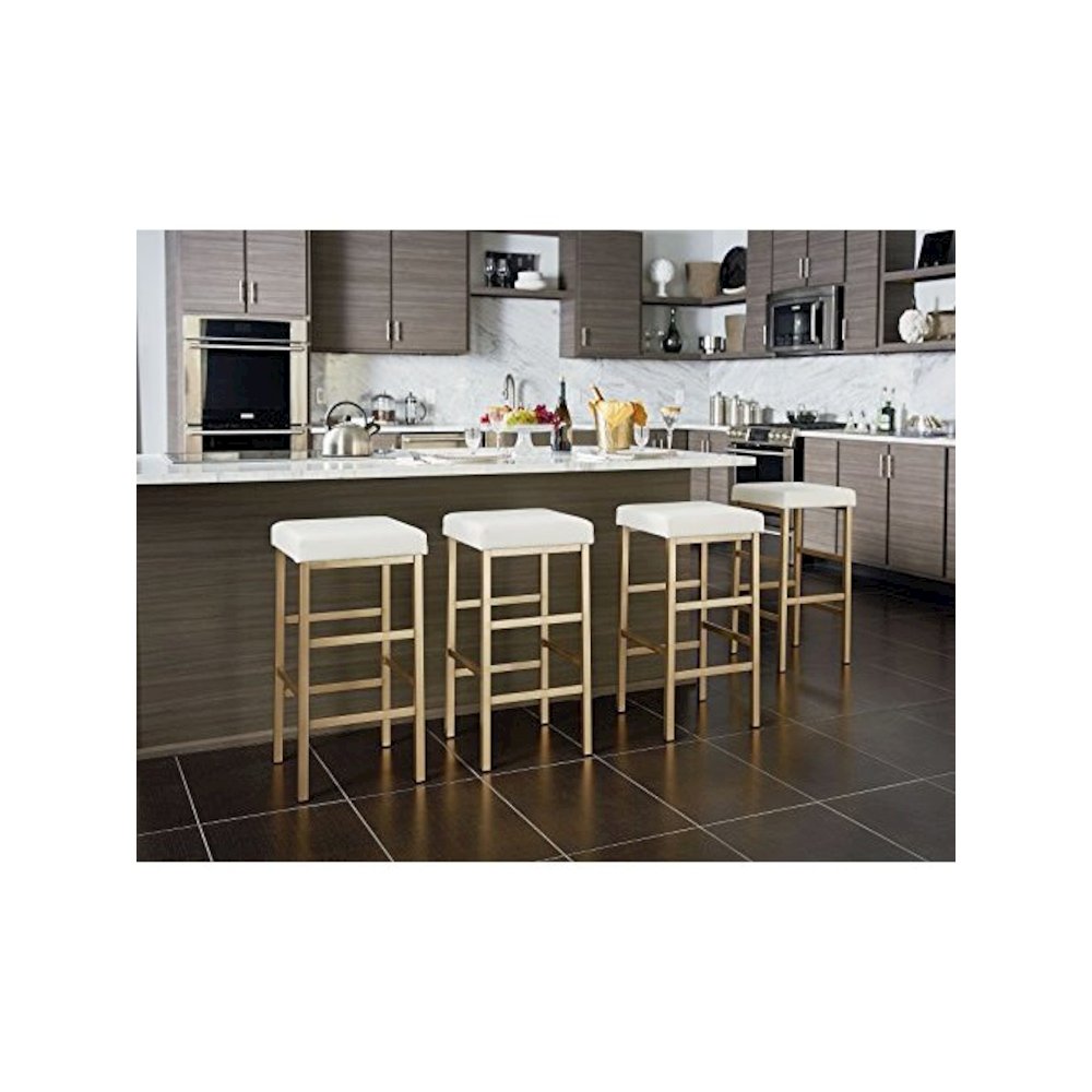 30″ Gold Backless Stool