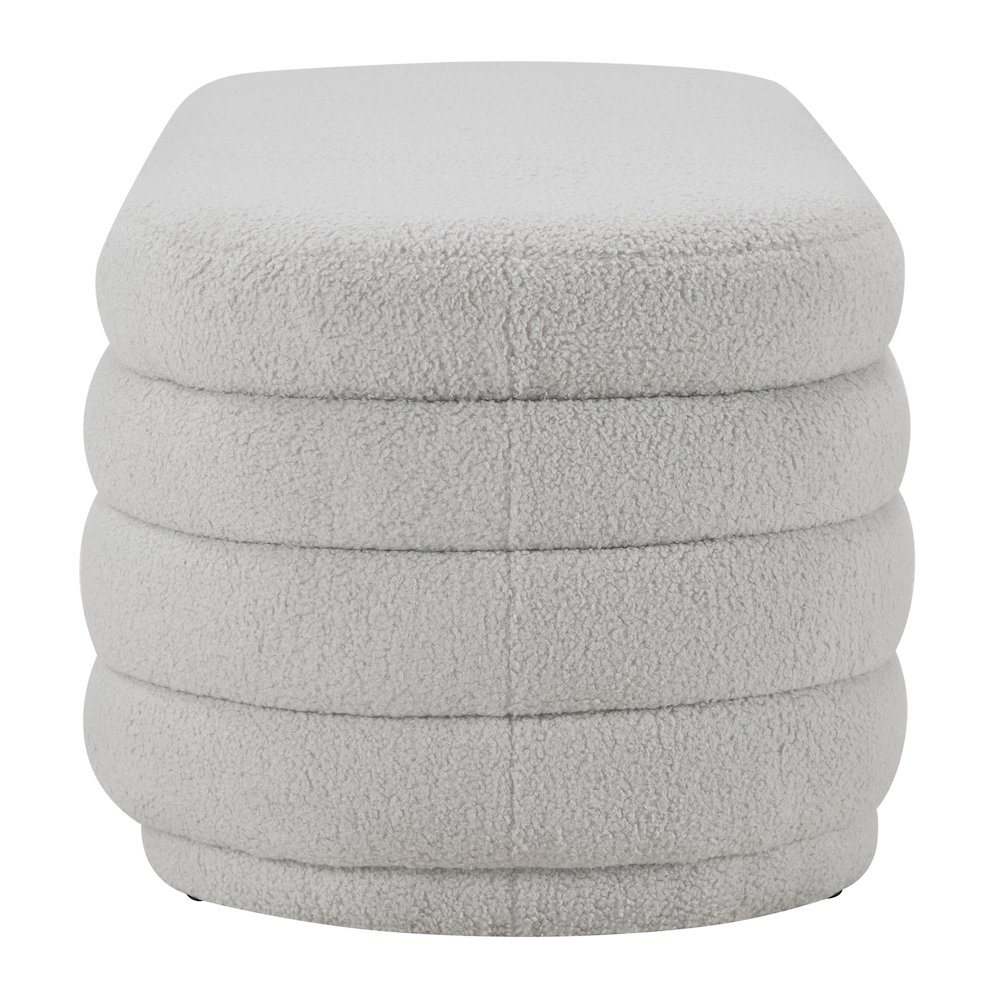 Clifford Storage Bench in Fog Fabric