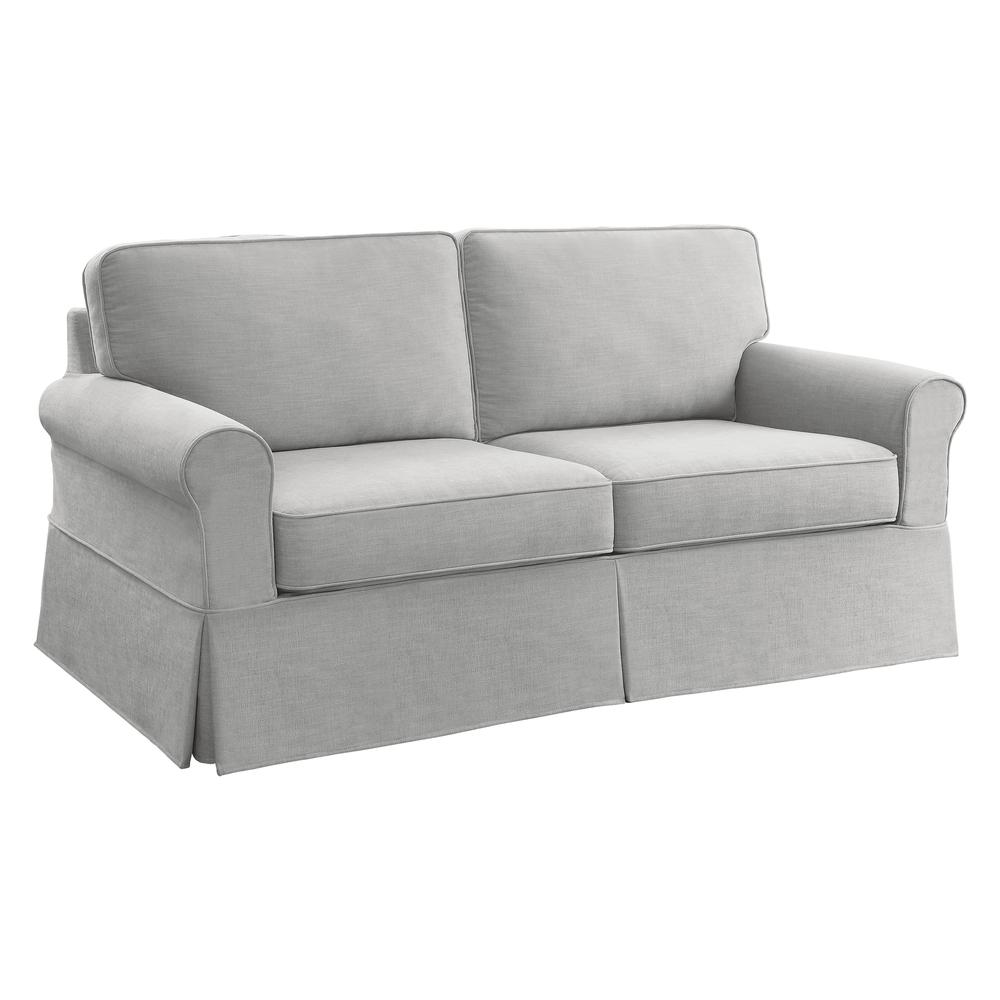 Slip Cover Sofa in Fog Fabric