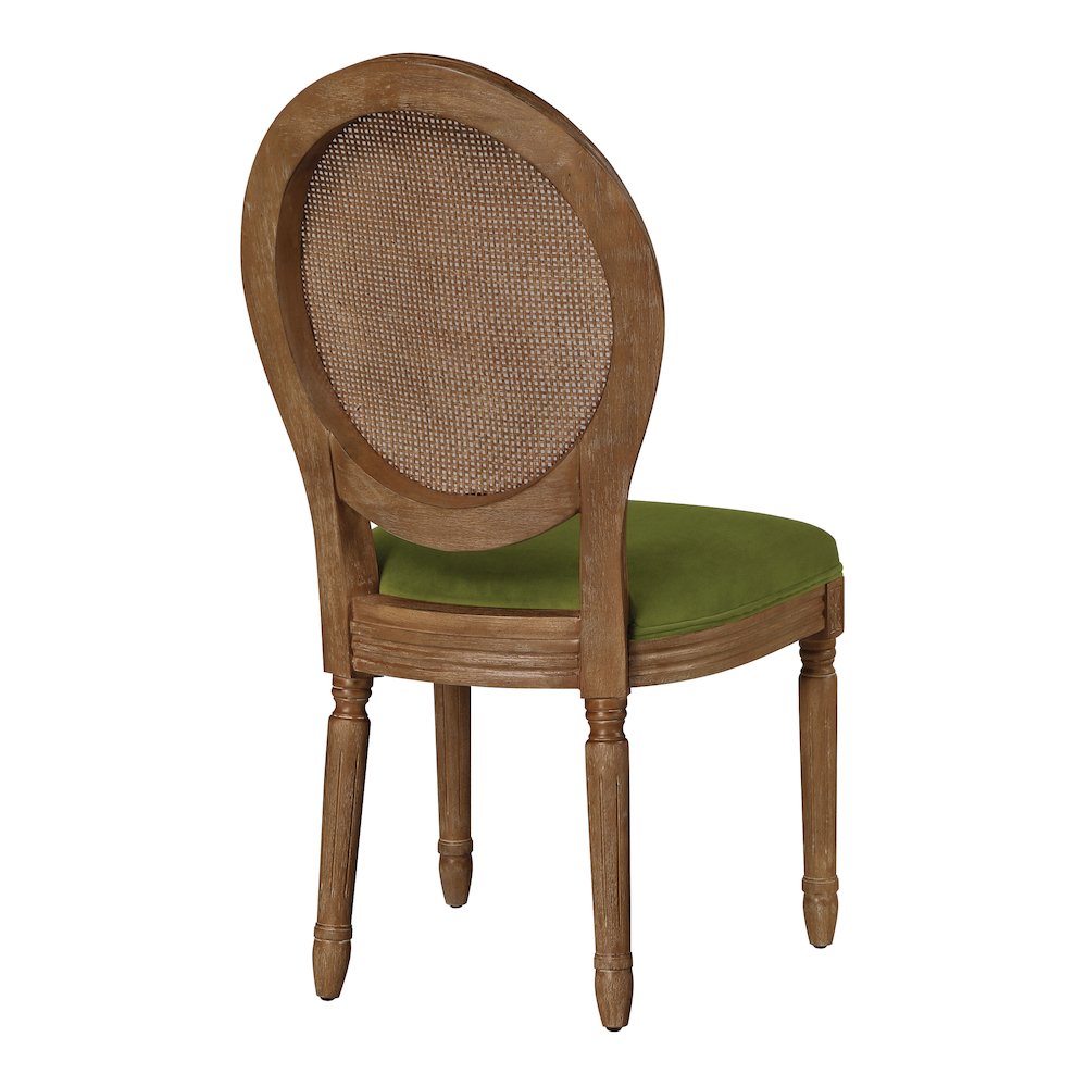 Stella Cane Back Chair in Moss Fabric