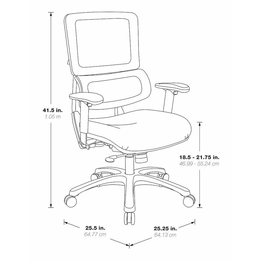 Vertical Grey Mesh Back Chair with Silver Base with headrest