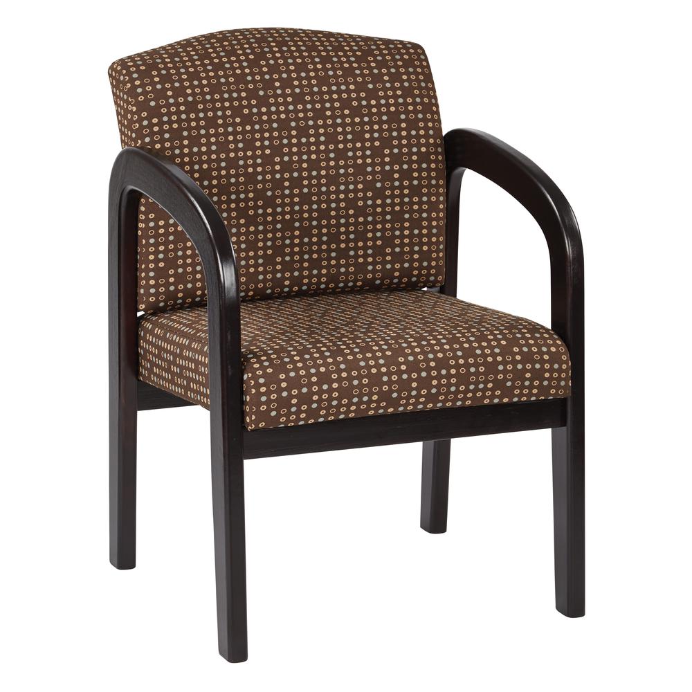 Espresso Finish Leg Chair with Cocoa Upholstered Wood Crown Back (1 Pack)