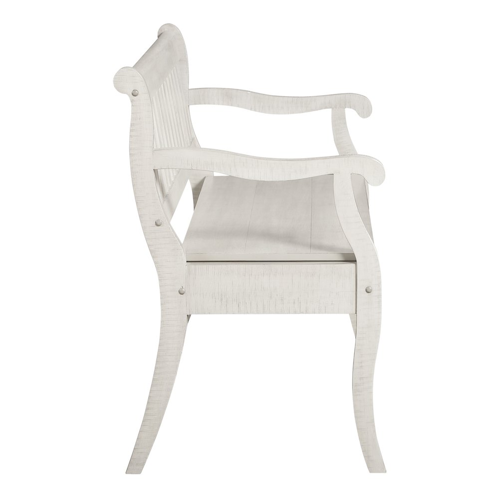 Wakefield Entryway Storage Bench in Destressed White Finish