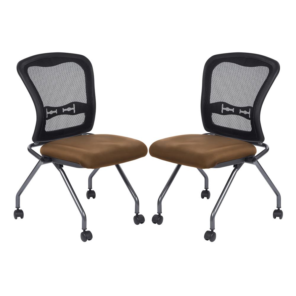 Deluxe Armless Folding Chair With ProGrid Back