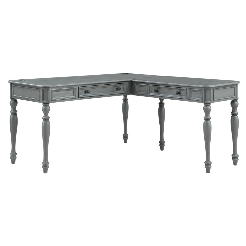 Country Meadows L-Shaped Desk w/PWR