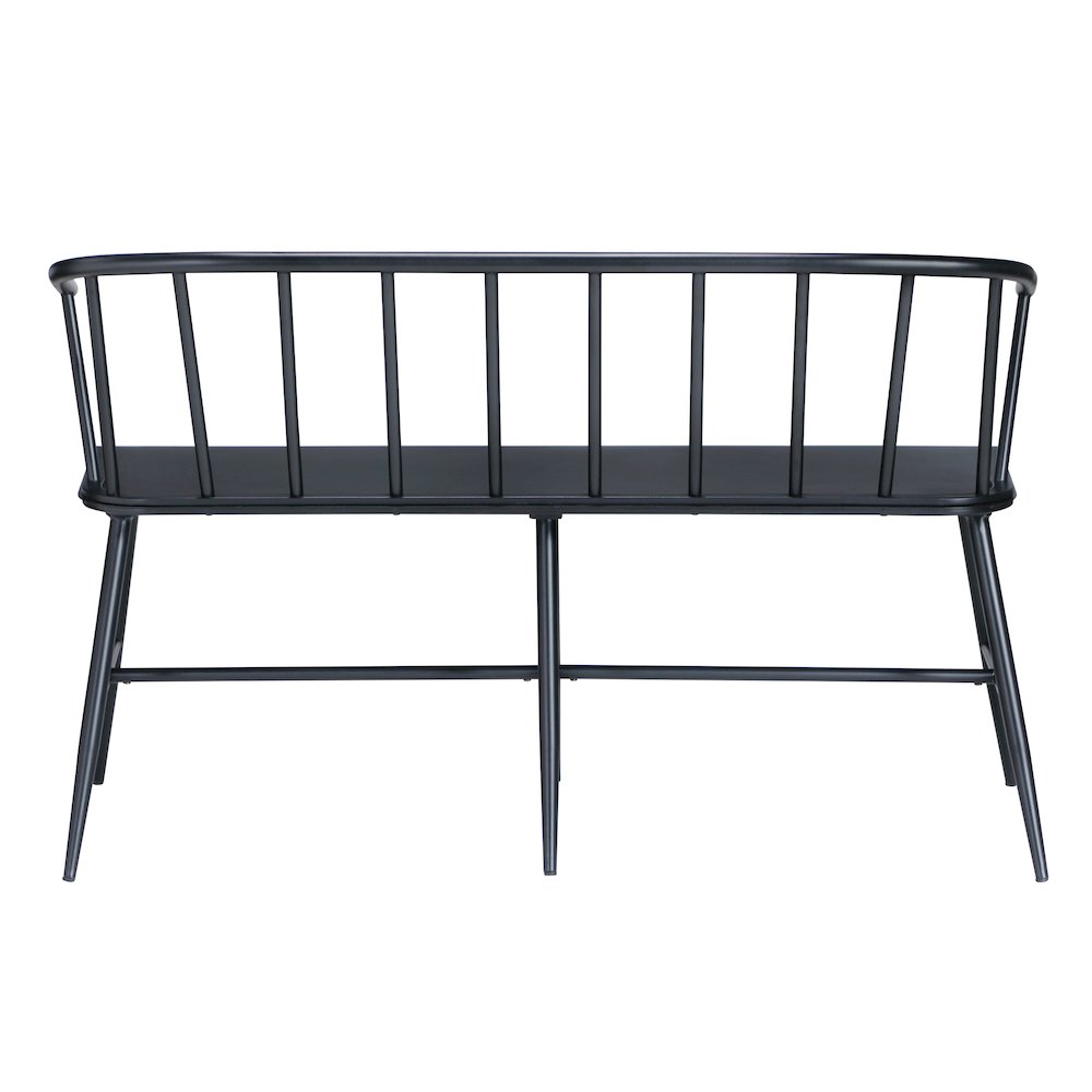 Lincoln All Metal Bench in Black Finish