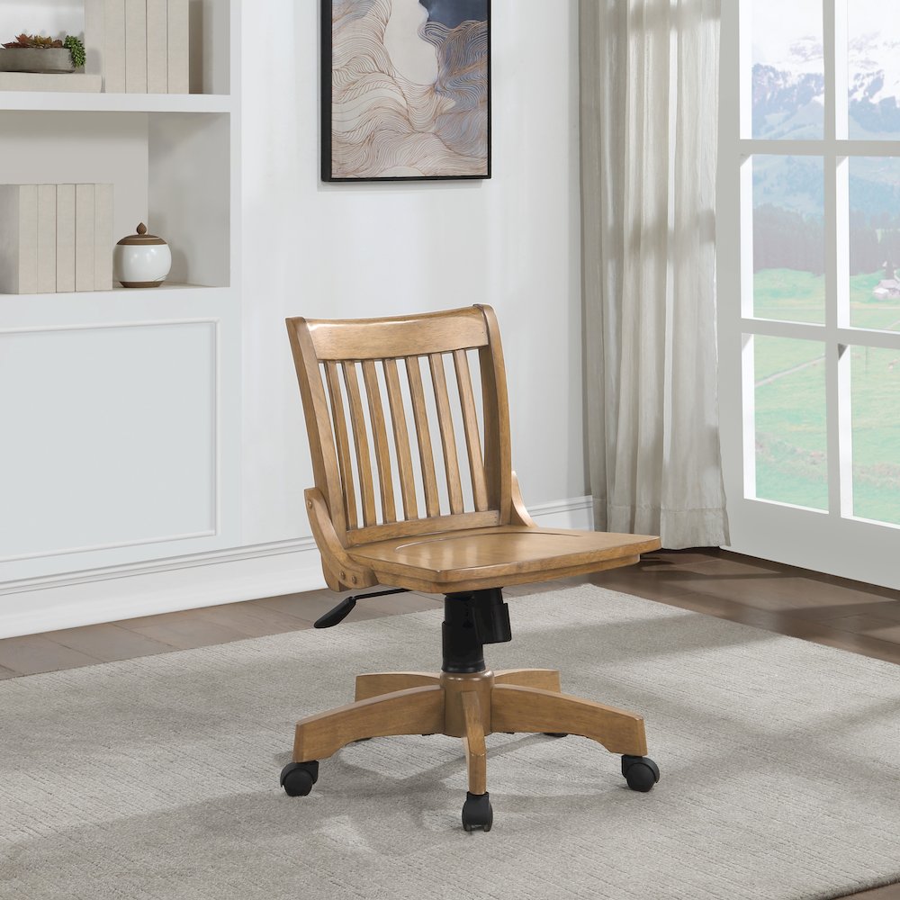 Deluxe Armless Wood Bankers Chair