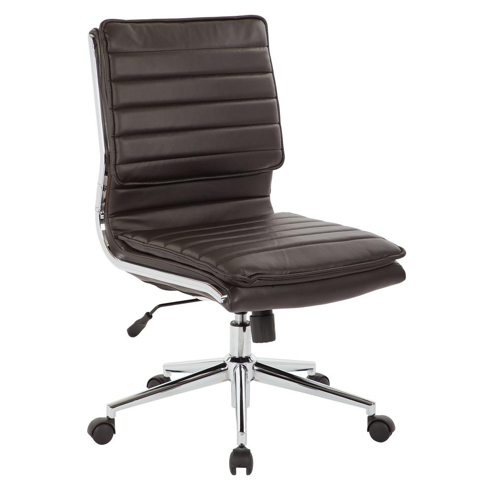 Armless Mid Back Manager’s Faux Leather Chair
