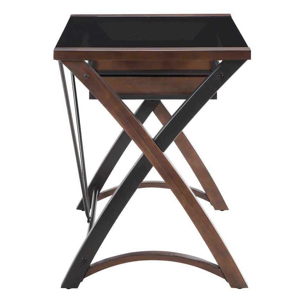 48″ Glass-Top Desk with Storage