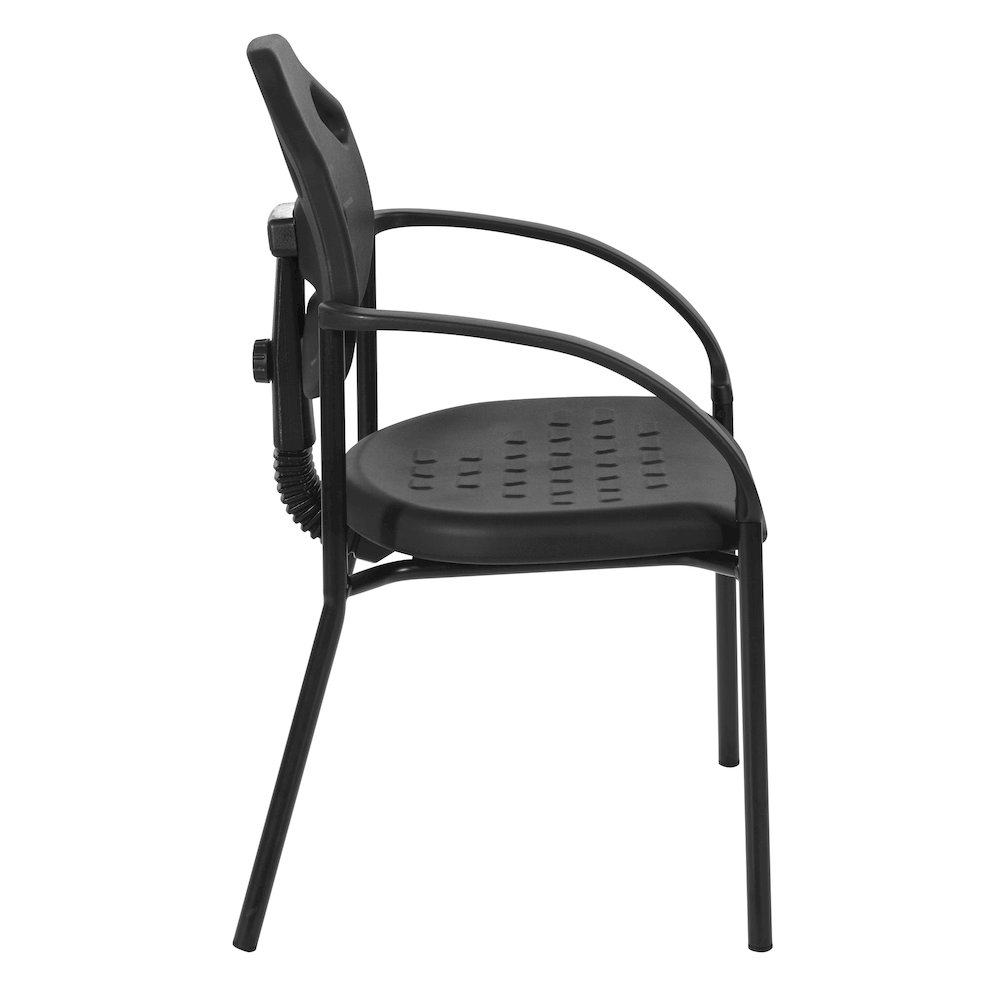 Black Self Skinned Urethane Guest Arm Chair In Black Finish Frame
