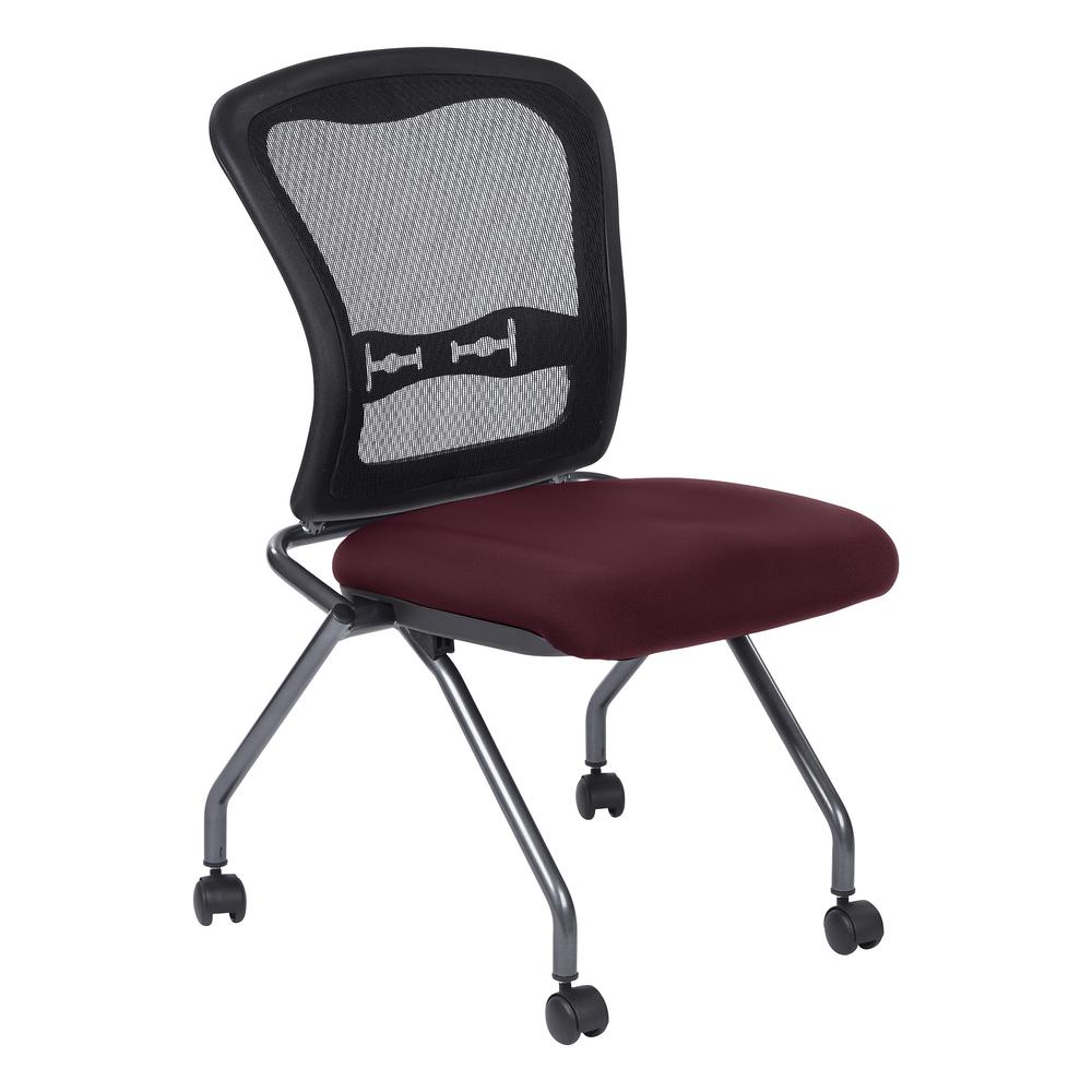 Deluxe Armless Folding Chair With ProGrid Back