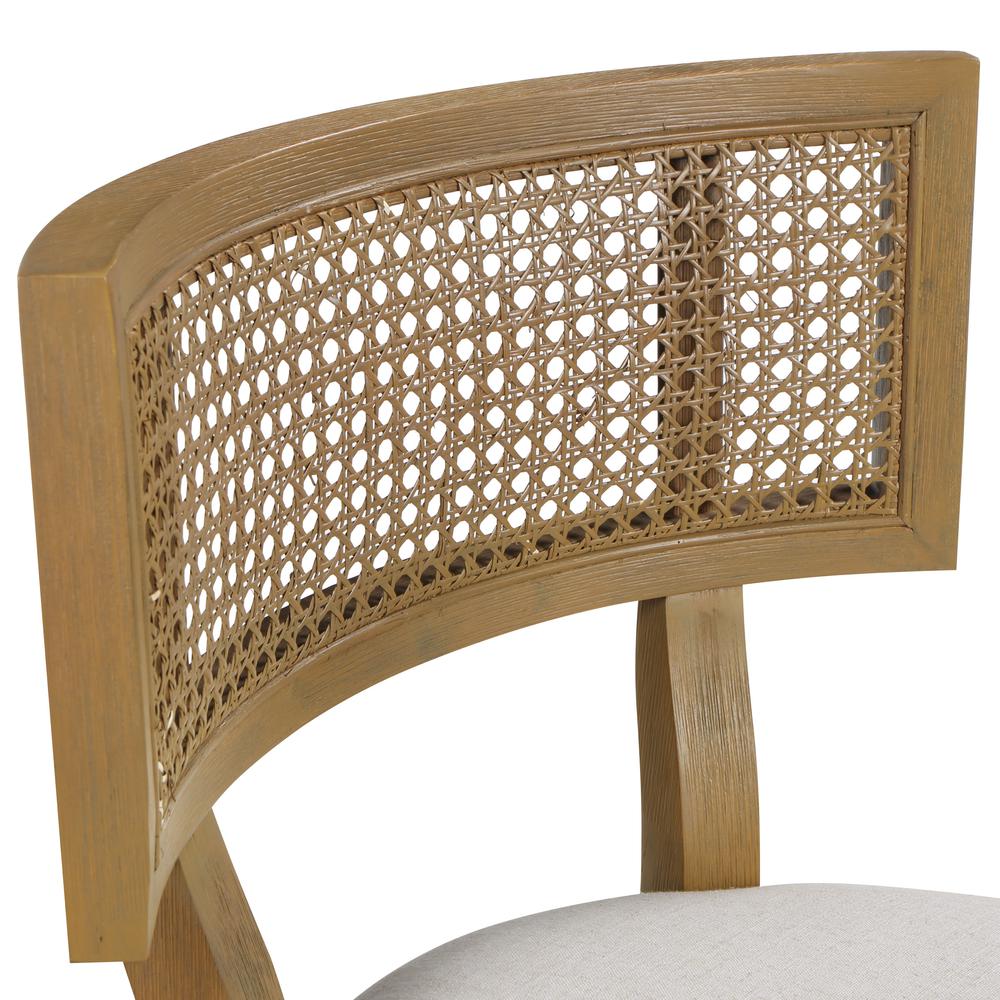 Alaina 26″ Cane Back Counter Stool in Linen Fabric with Coastal Wash