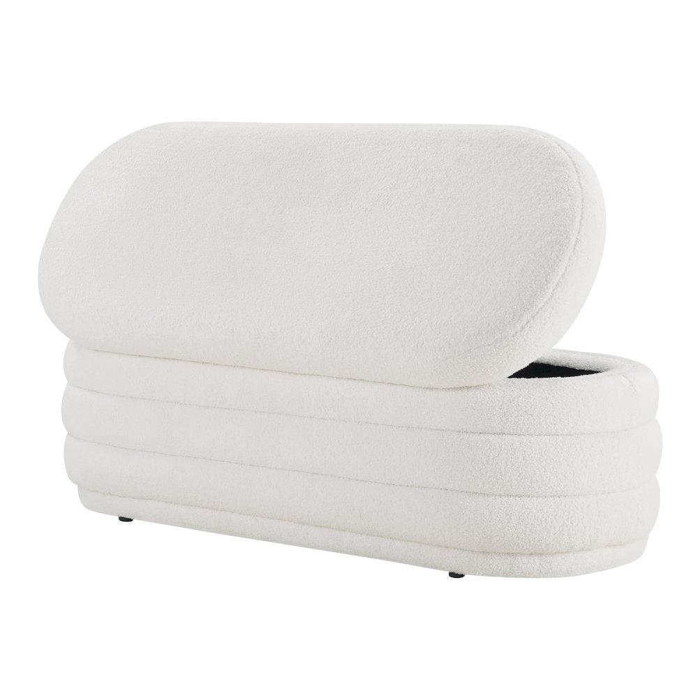 Clifford Storage Bench in Ivory Sherpa