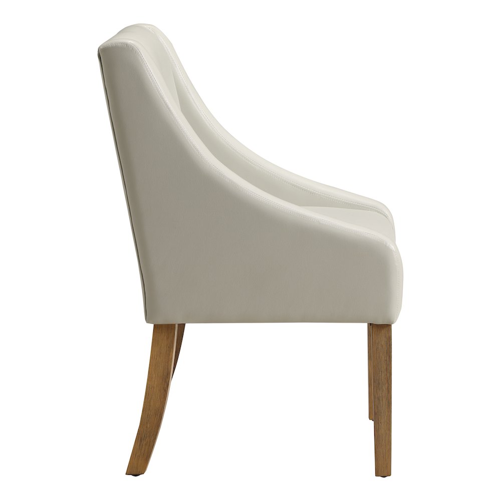 Monarch Dining Chair In Cream Faux Leather With Medium Espresso Wood Legs